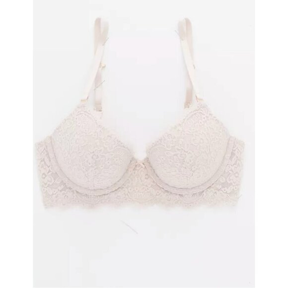 Aerie Real Power Plunge Push Up Eyelash Lace Bra 42D - Picture 4 of 4